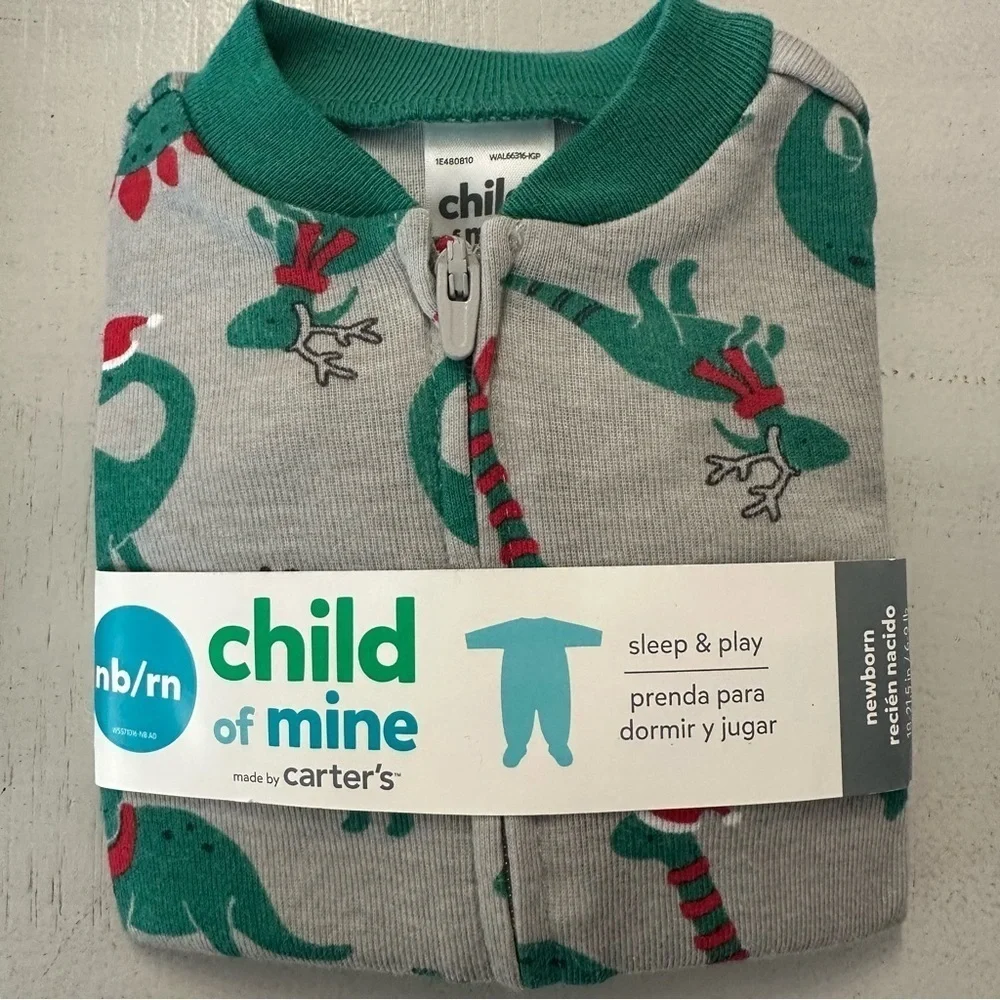 Child of Mine by Carters Newborn Sleep & Play Long Sleeve Onesies Sz Newborn NWT